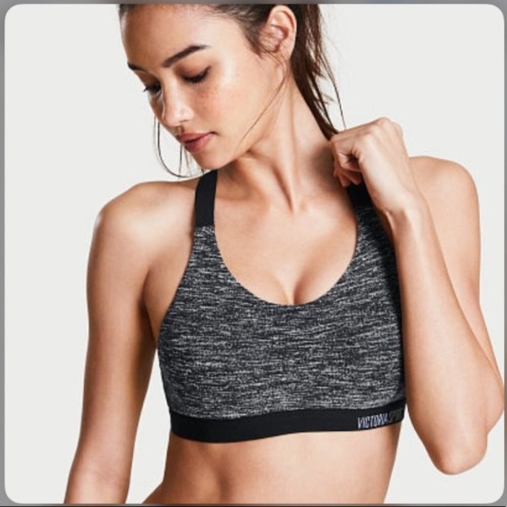 Victoria's Secret Heathered Black Lightweight Sports Bra
